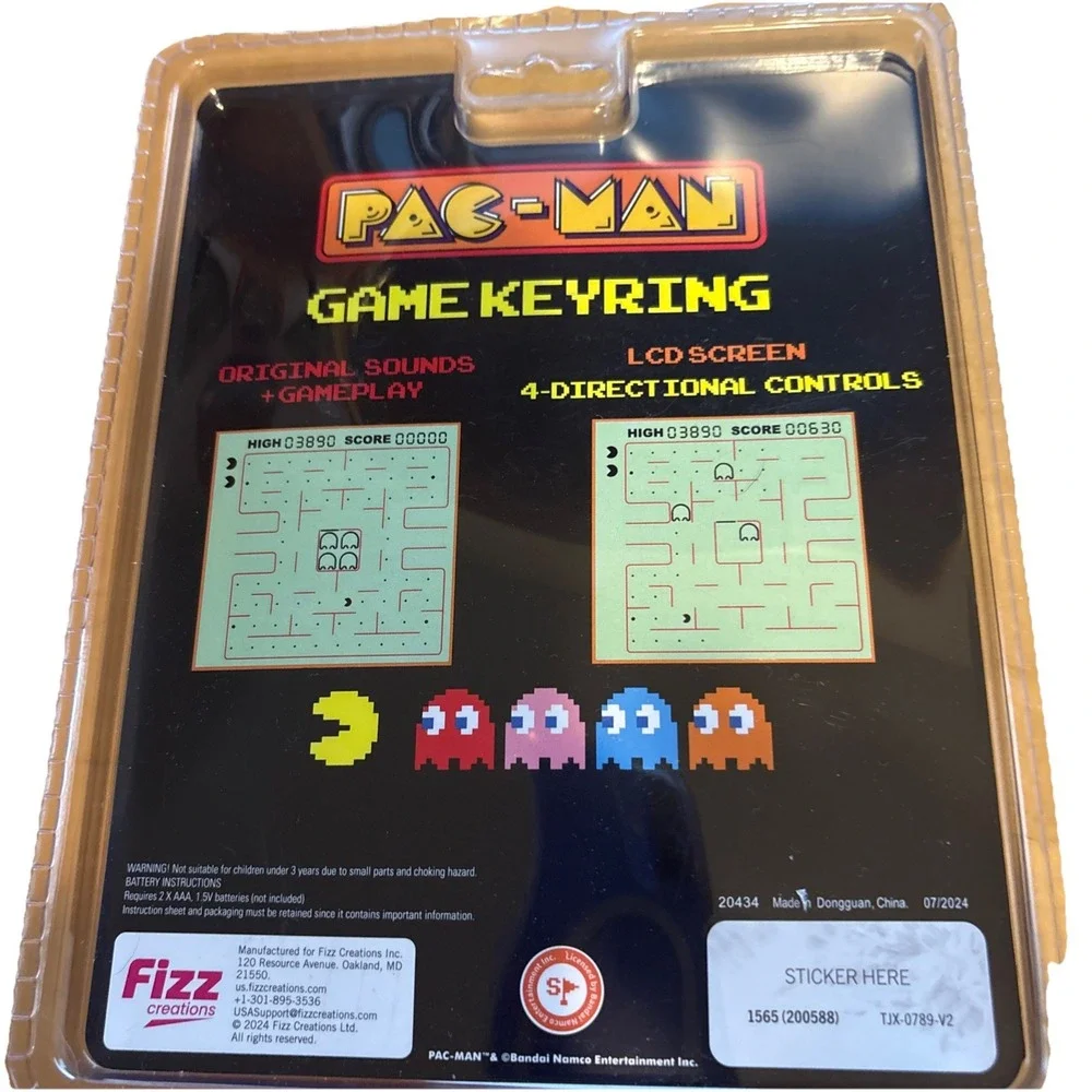 Fizz Creations Pac-Man Game Keyring (BOX WEAR) (NEW)‎